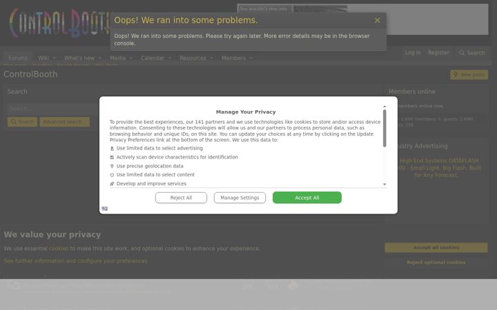 Screenshot of controlbooth.com