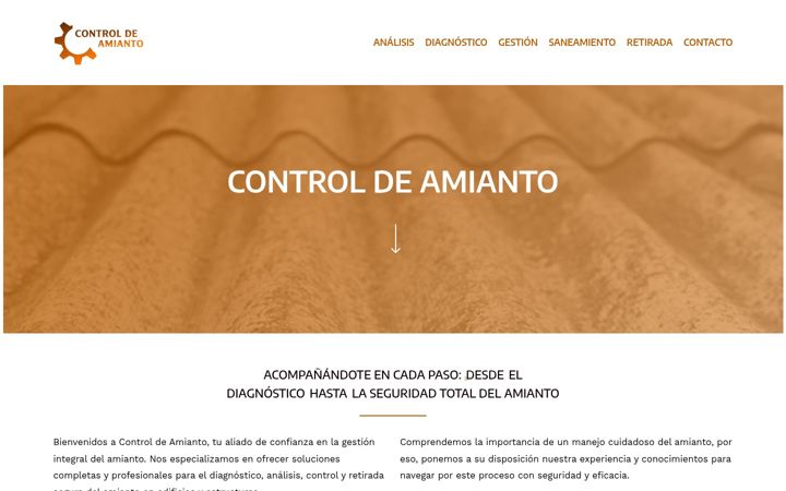 Posnetek zaslona controldeamianto.es