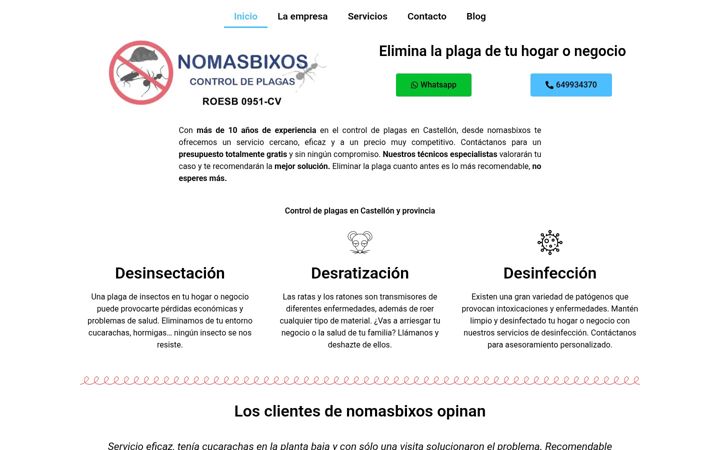 Screenshot of controldeplagas.eu