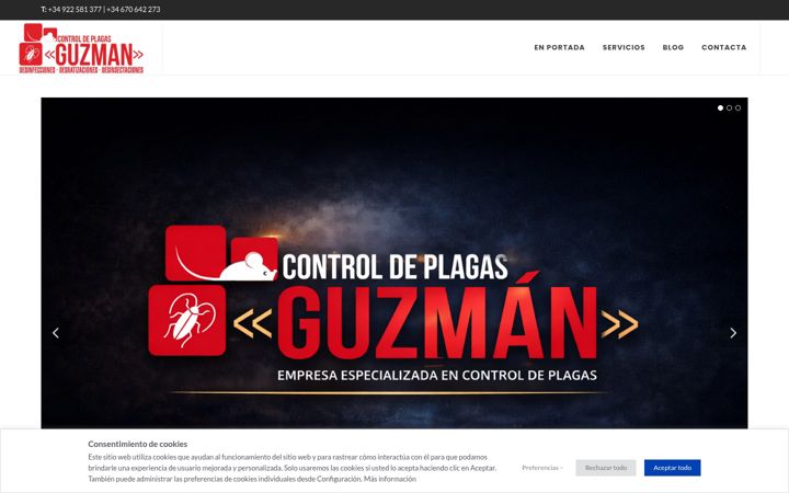 Posnetek zaslona controldeplagasguzman.es