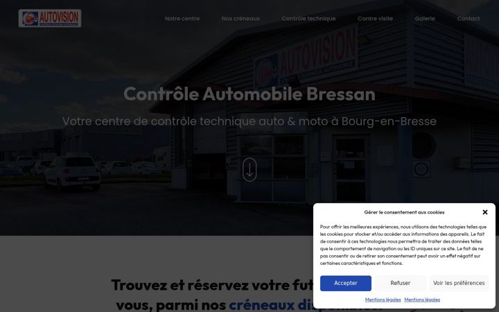 Snimka zaslona za controle-technique-bourg-en-bresse.fr