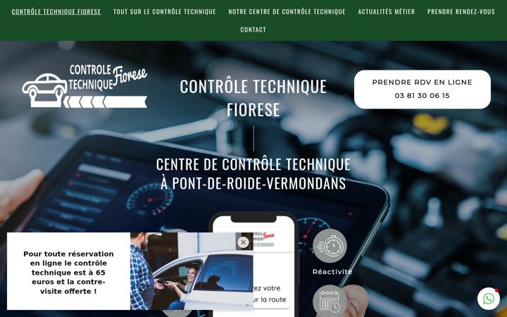 Snimka zaslona za controle-technique-fiorese.fr