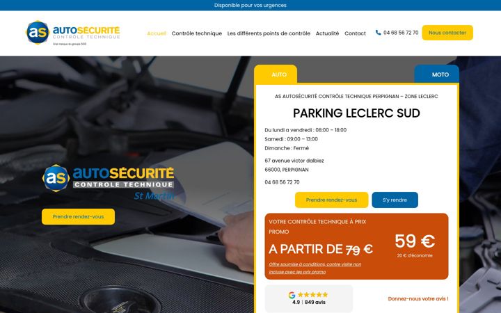Screenshot of controletechnique-perpignan.fr