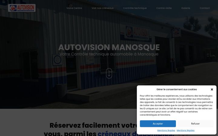 Screenshot of controletechniqueautovisionmanosque.fr