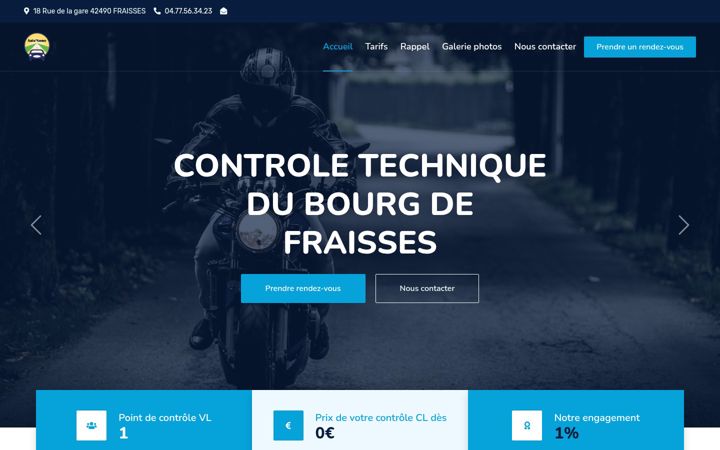 Screenshot of controletechniquedubourgdefraisses.fr