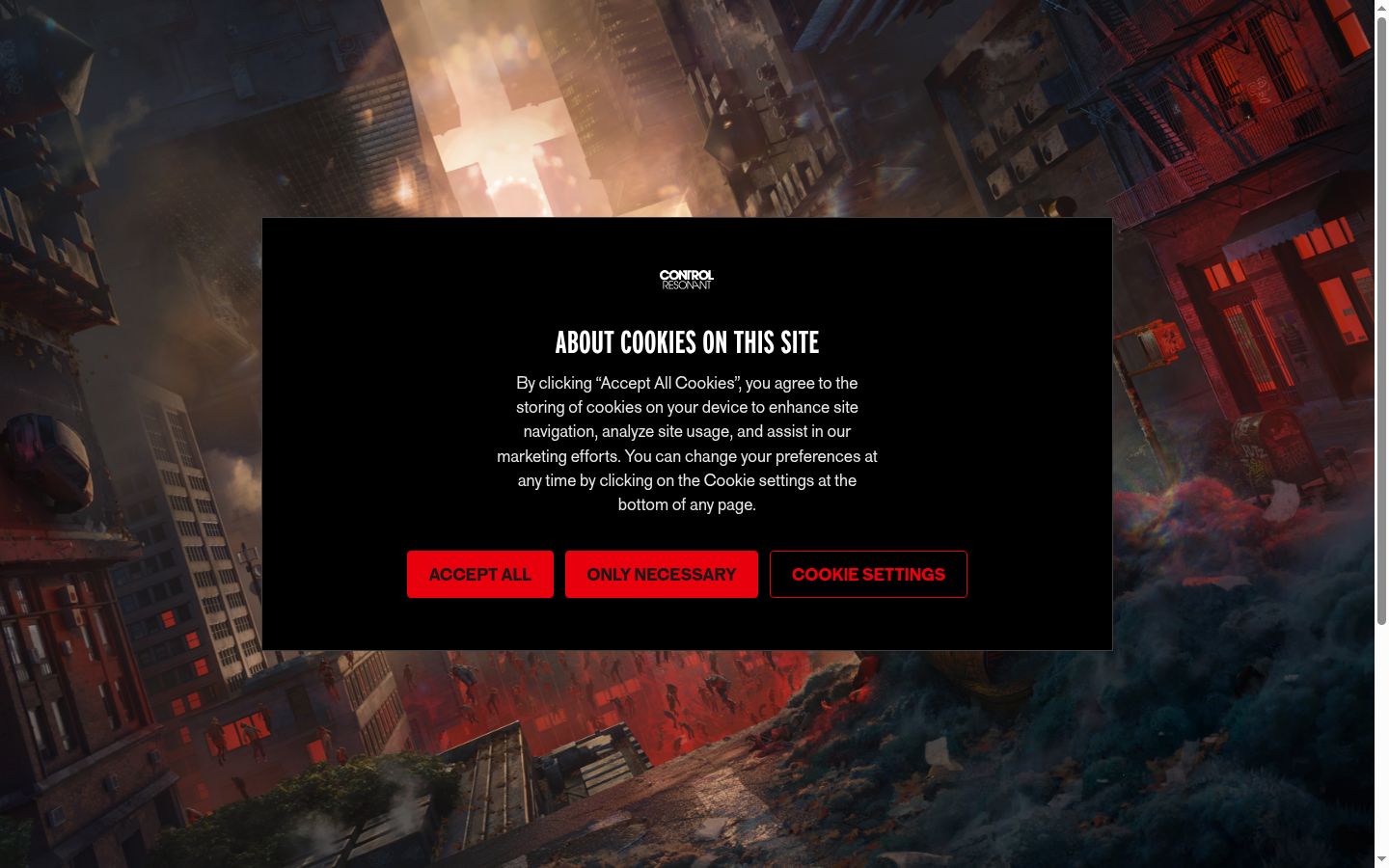 Screenshot del banner di consenso mostrato prima di qualsiasi interazione