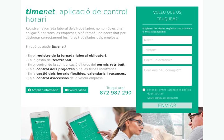Screenshot of controlhorari.cat