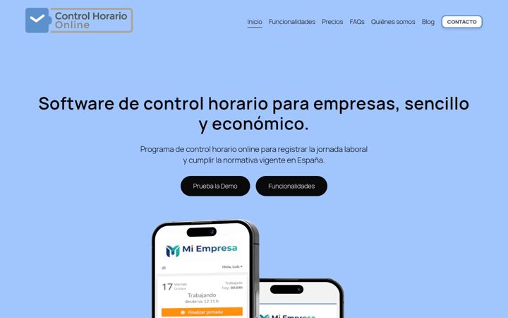 Captura de pantalla de controlhorario-online.es