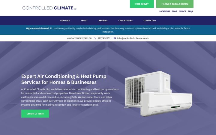 Screenshot of controlled-climate.co.uk