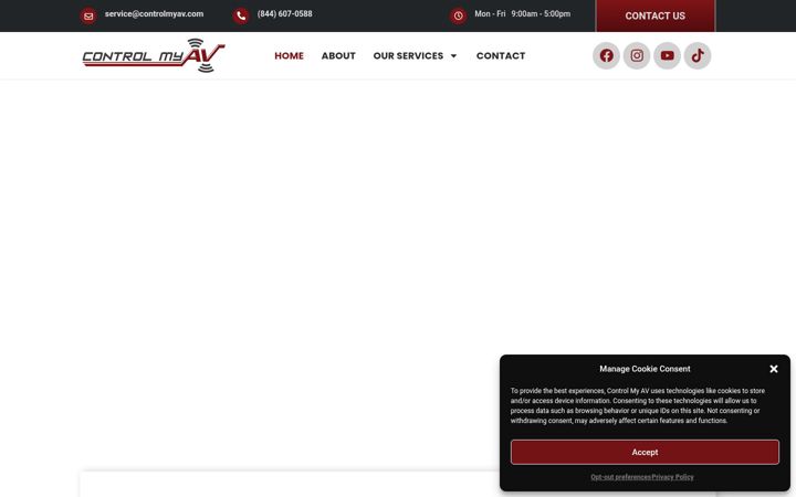 Screenshot of controlmyav.com