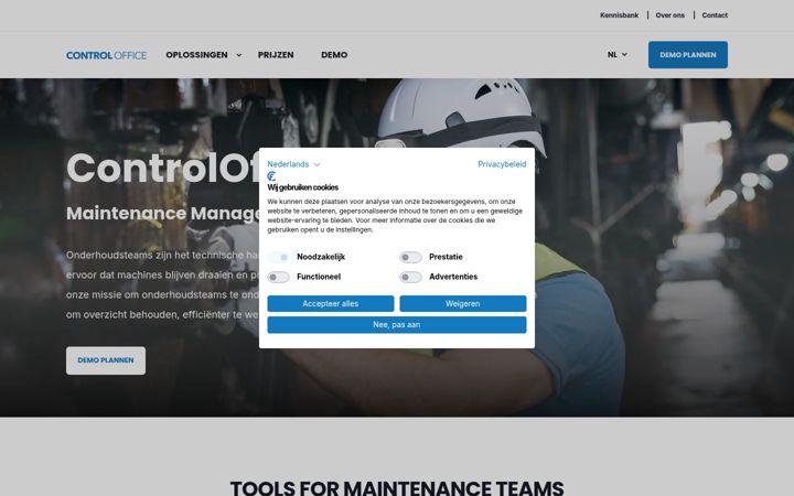 Screenshot of controloffice.nl
