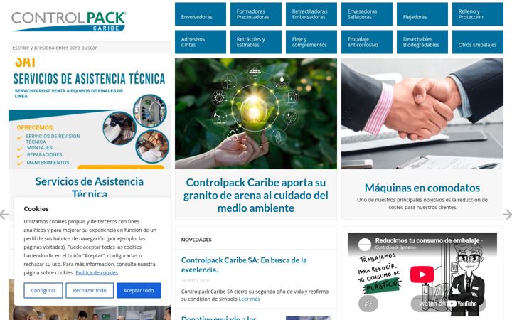 Screenshot of controlpackcaribe.com