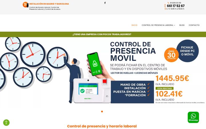 Screenshot of controlpresenciatrabajo.es