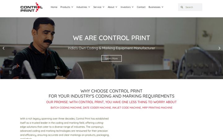Screenshot of controlprint.com
