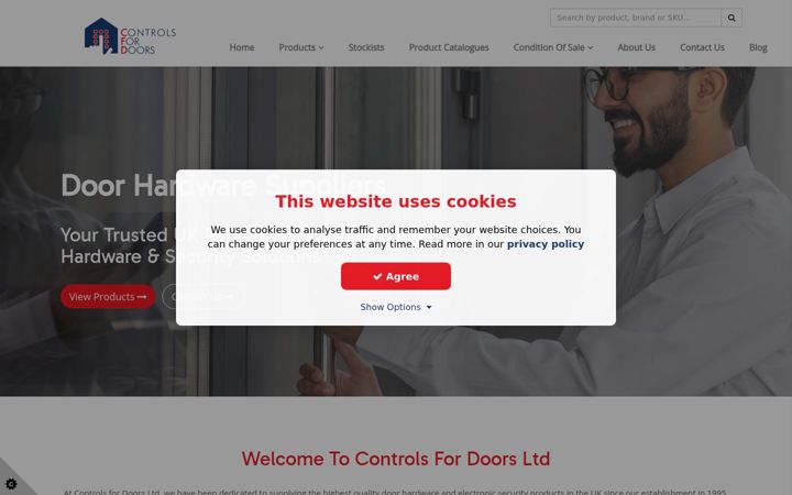 Screenshot of controlsfordoors.com