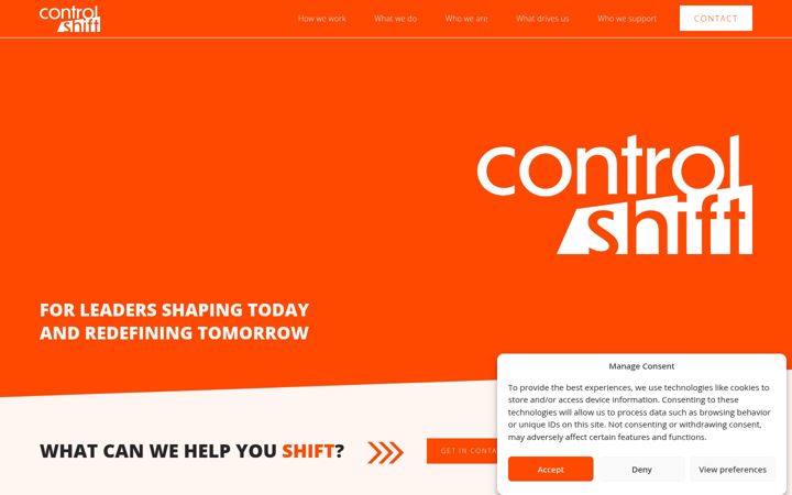 Screenshot of controlshift.de