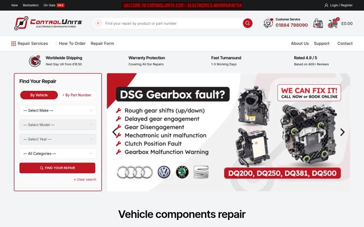 Screenshot of controlunits.com
