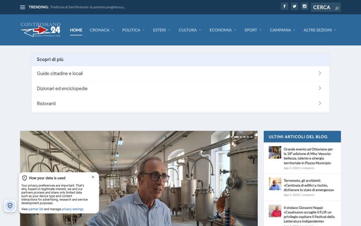 Screenshot of contromano24.it