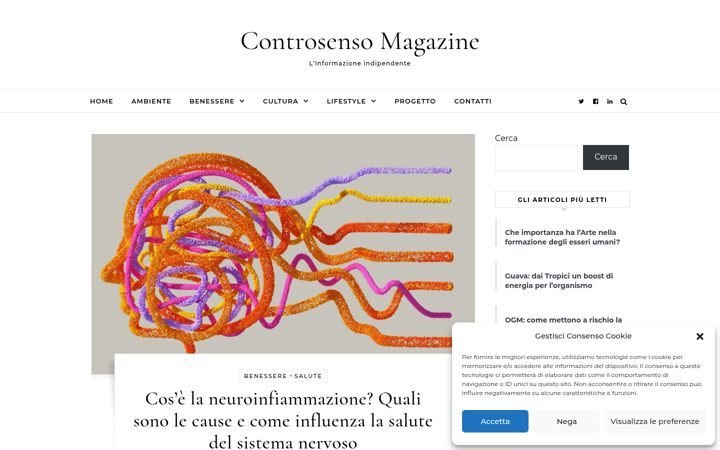 Screenshot of controsensomagazine.it