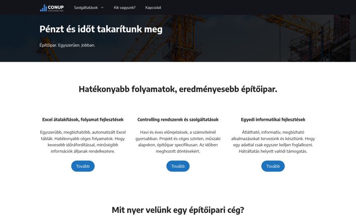 Screenshot of conup.hu