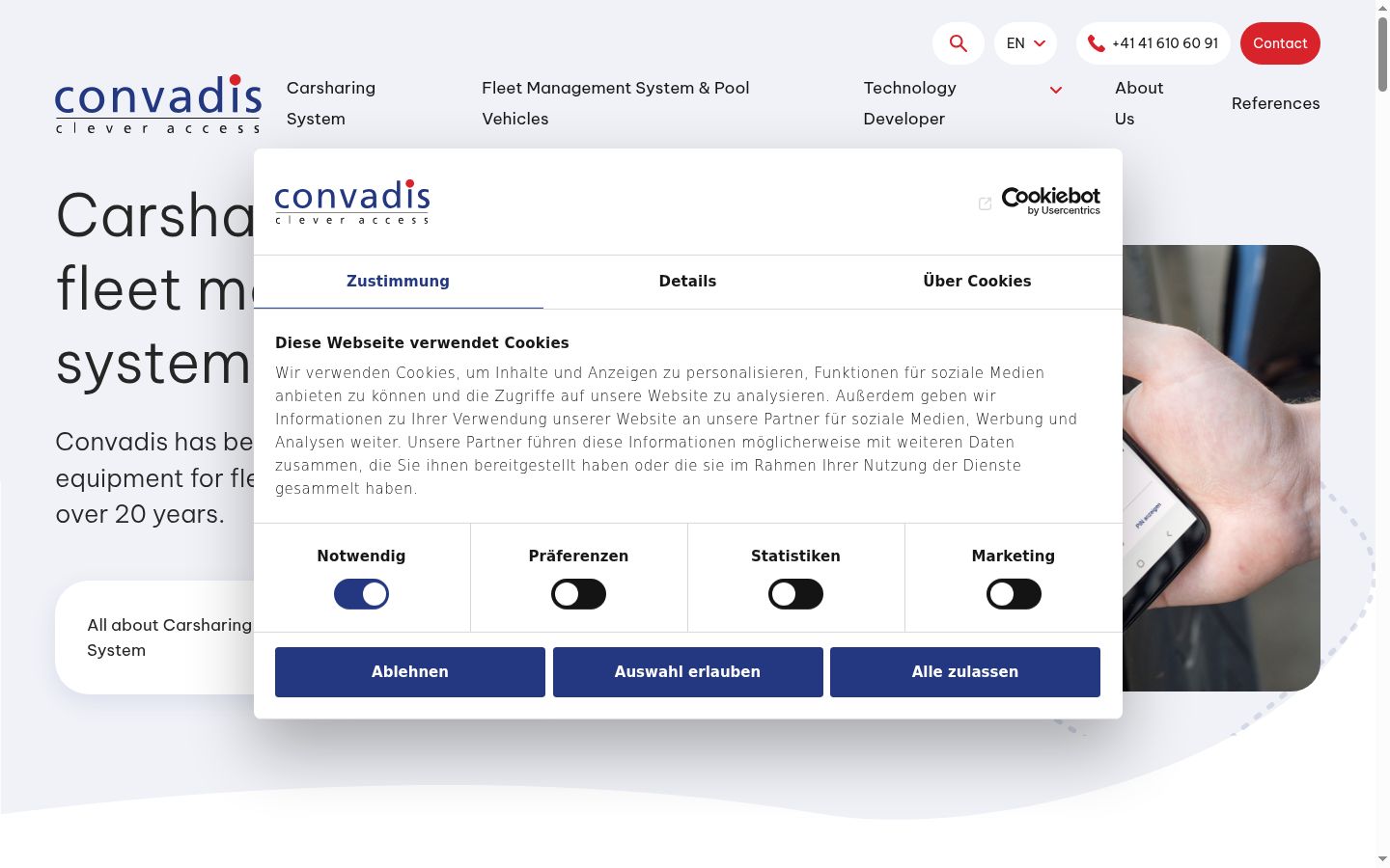 Screenshot of the consent banner shown before any interaction