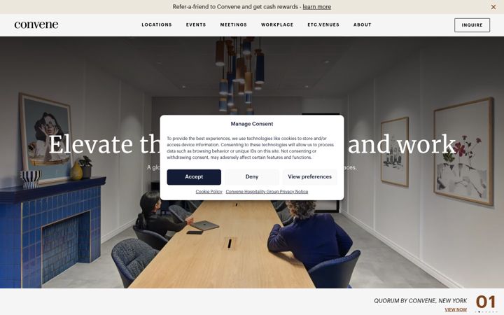 Screenshot of convene.com