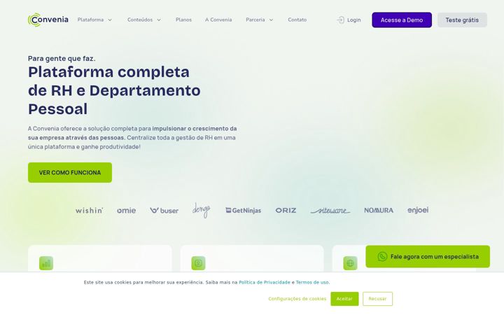 Screenshot of convenia.com.br