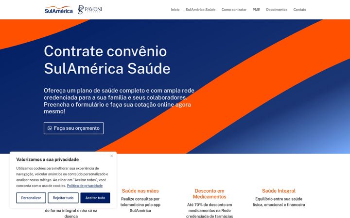 Screenshot di conveniosaudecontratar.com.br