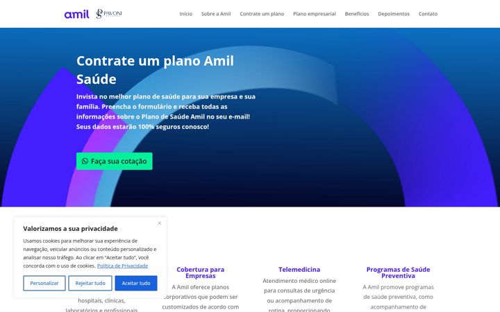 Screenshot of conveniosaudecontrate.com.br