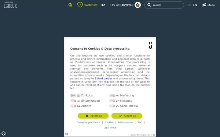 Screenshot of convention-luebeck.com
