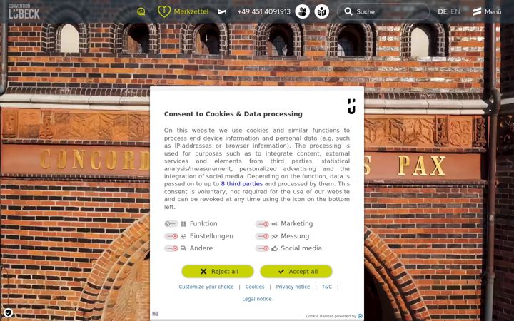 Screenshot of convention-luebeck.de