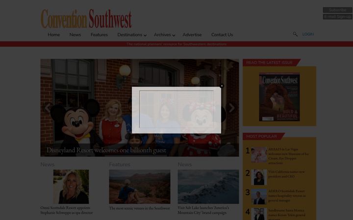 Screenshot of conventionsouthwest.com
