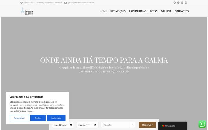 Screenshot of conventodasertahotel.pt