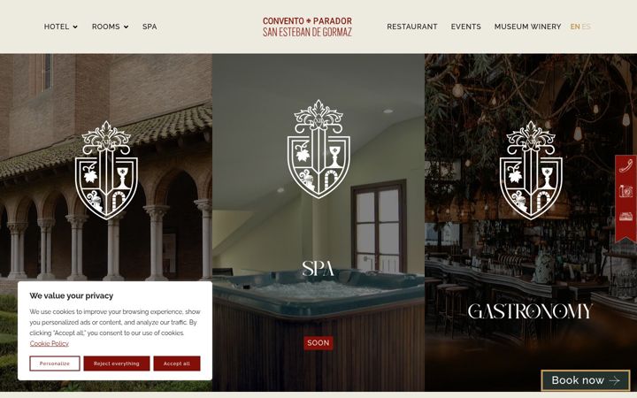 Screenshot of conventoparadorsanestebandegormaz.com