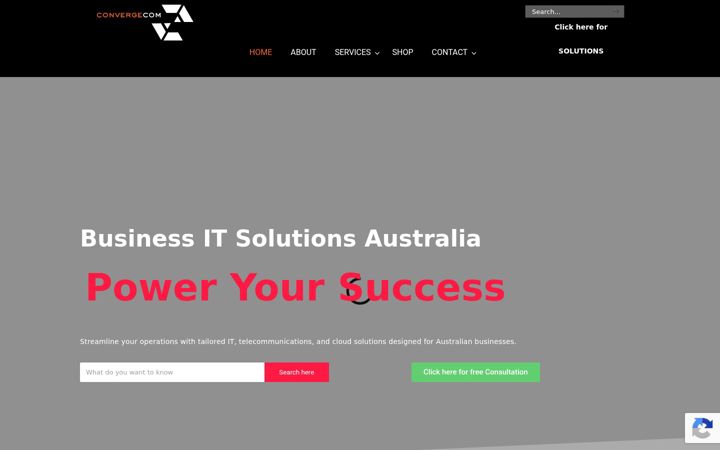 Ekraanipilt saidist convergecom.com.au