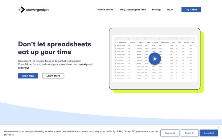 Екранна снимка на convergentpro.io