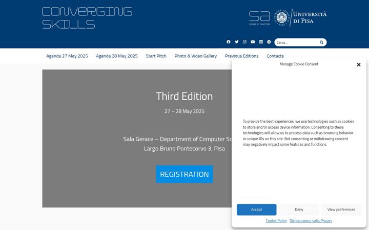 Screenshot of convergingskills.unipi.it