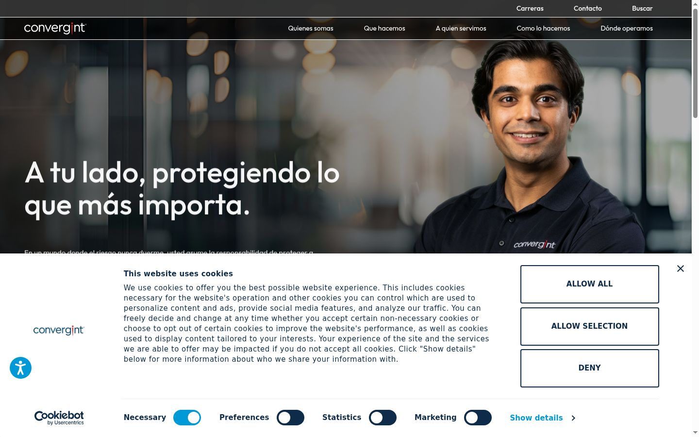 Screenshot of the consent banner shown before any interaction