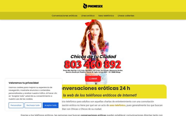 Screenshot of conversacioneseroticas.es