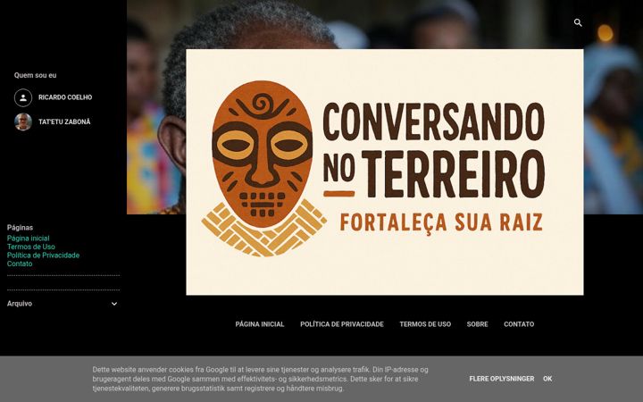Screenshot of conversandonoterreiro.blog.br