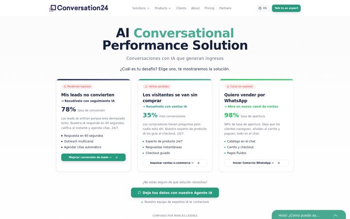 Screenshot of conversation24.es