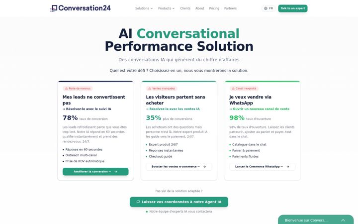 Screenshot of conversation24.fr