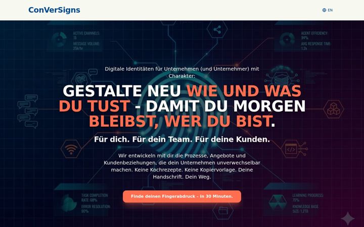 Screenshot stránky conversigns.cloud