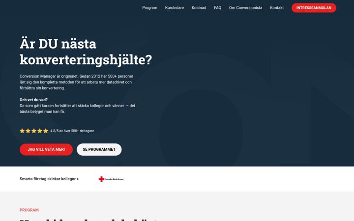 Screenshot of conversionmanager.se