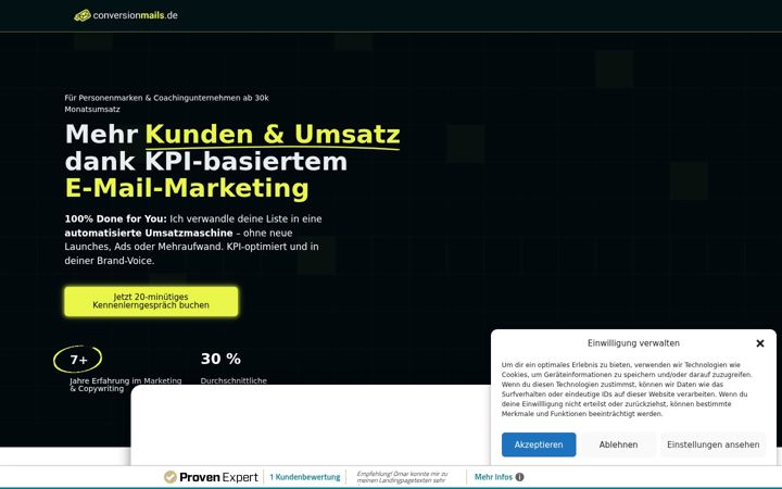 Screenshot of conversionwriting.de