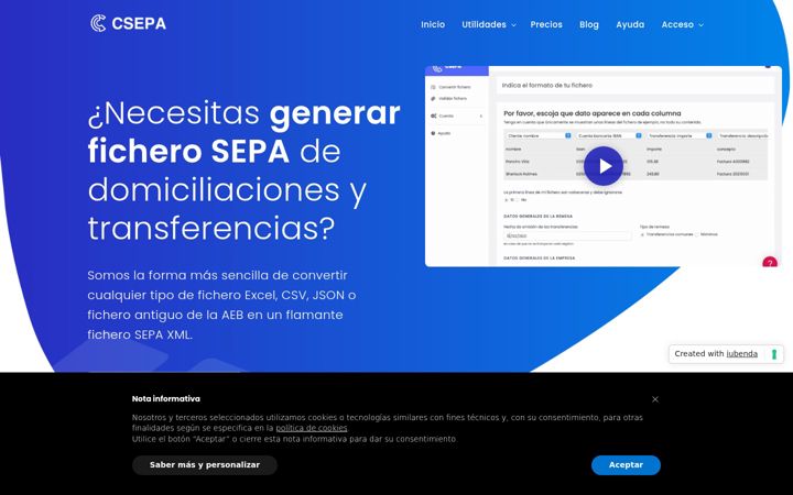 Screenshot of conversorsepa.es