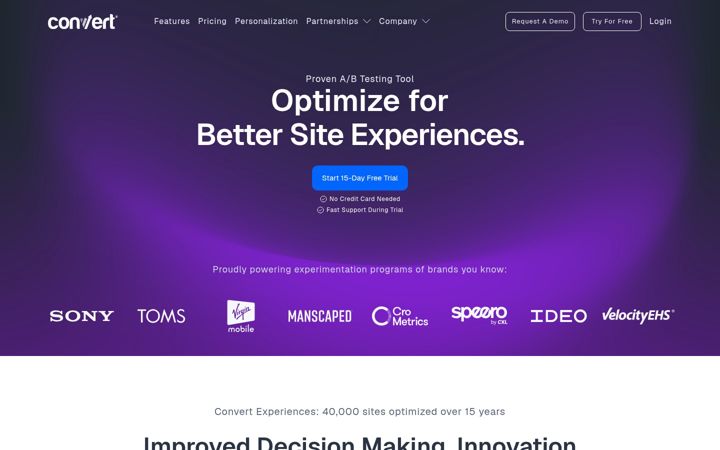 Screenshot of convert.com