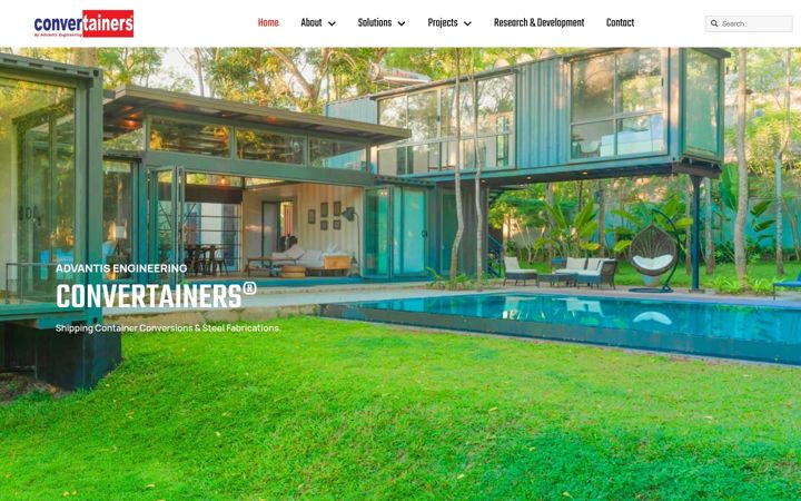 Screenshot of convertainers.com