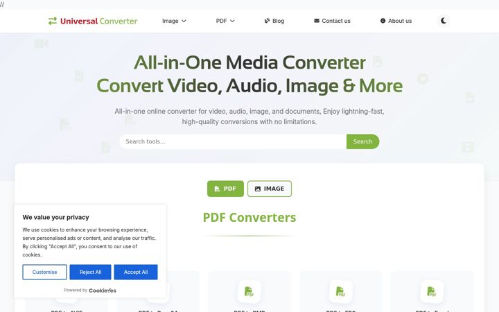 Screenshot of convertall.org