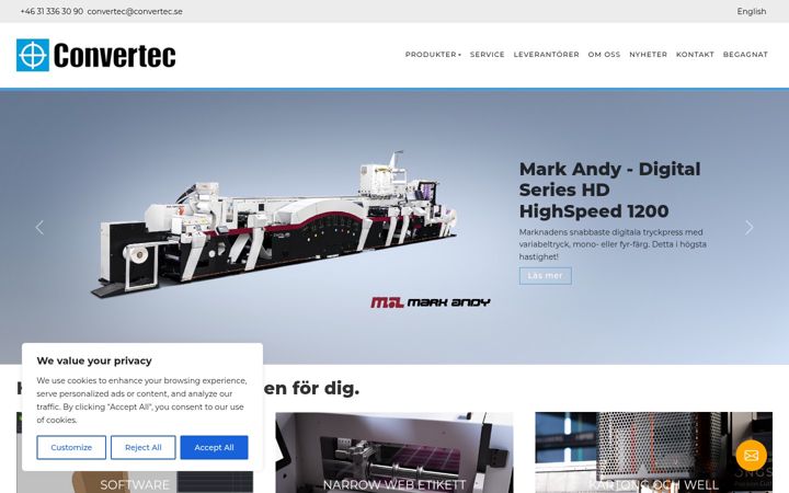 Screenshot of convertec.se